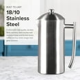 thumbnail image 3 of French Press Coffee Maker - 23 Ounce, Brushed Stainless Steel - Coffee Press & Cold Brew Pitcher - Stovetop Espresso Maker for Camping & Travel, 3 of 4