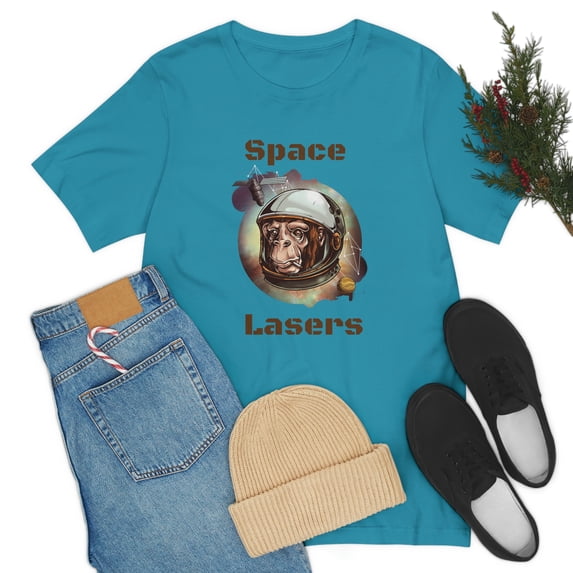 Space Lasers Chimp Designiuos Funny Smoking Unisex Jersey Short Sleeve Tee