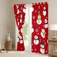 thumbnail image 3 of Manfei Cartoon Snowman Black Out Curtains for Kids, Kawaii Snowflakes Curtains Pack of 2 (42x63 Each), Red Christmas Bedroom Curtains, Luxury Home Decor, 3 of 6