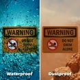 thumbnail image 5 of (2 Pack) Do Not Swim Alone OSHA Warning Sign 5 Inch X 3.5 Inch Vinyl Label Decal Sticker Weather Resistant, UV Protected for Workplace, Business, and Construction Site, Made in the USA, 5 of 7