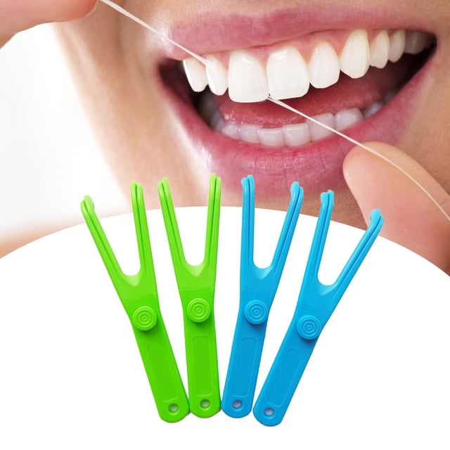 Interdental Cleaner Portable User-friendly Effective Y Type Gentle Health Care Tool Plastic Dental Floss Replacement Rack for Household