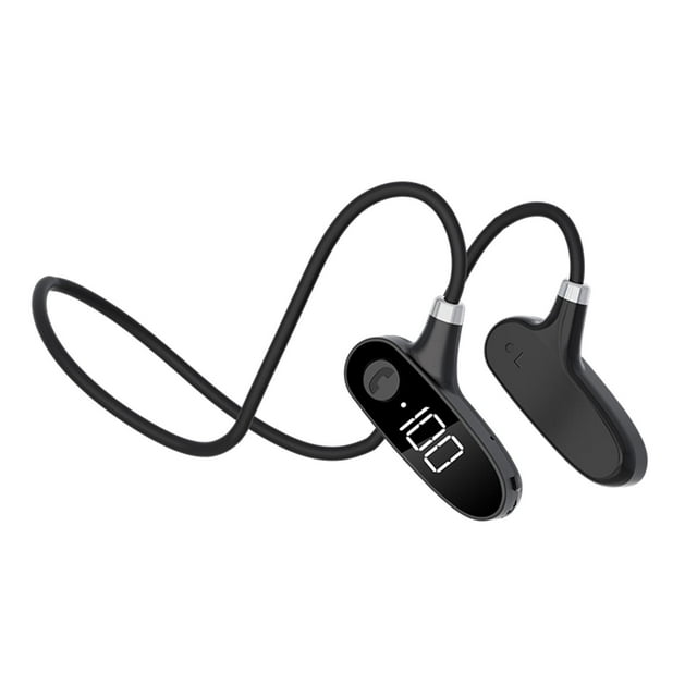 Auriculares inalámbricos Bluetooth de conducción ósea para correr, respuesta con un solo clic Negro