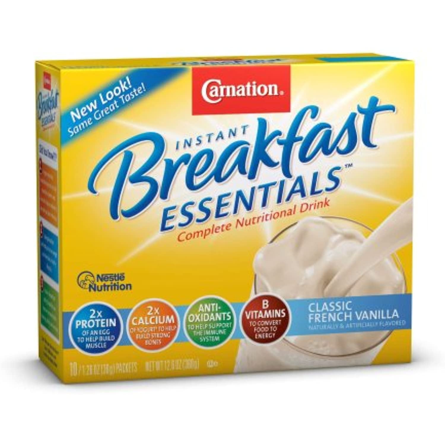 Carnation Instant Breakfast Essentials,Classic French Vanilla, 10Count