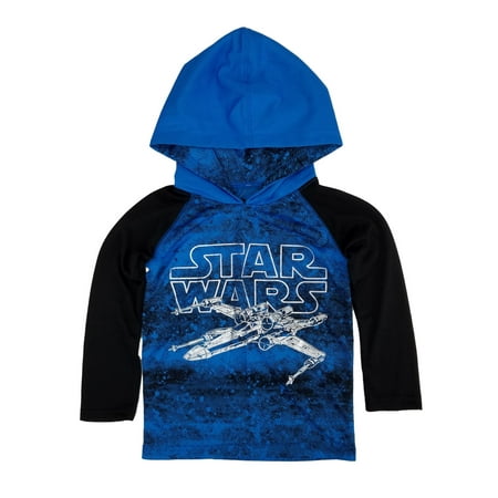 - Star Wars Boys Blue/Black Rebel X-Wing Starfighter Poly Hoodie Shirt