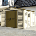 thumbnail image 4 of DuraMax 10.5ft x 10.5 ft Woodbridge Plus Plastic Vinyl Shed w/ Foundation Kit & Window, 4 of 20
