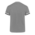 thumbnail image 6 of LMOIPLI Men's Contrast Trim V Neck Short Sleeve T-Shirt Classic Crew Neck Casual Tee Breathable Summer Sporty Top for Daily Gray XL, 6 of 6