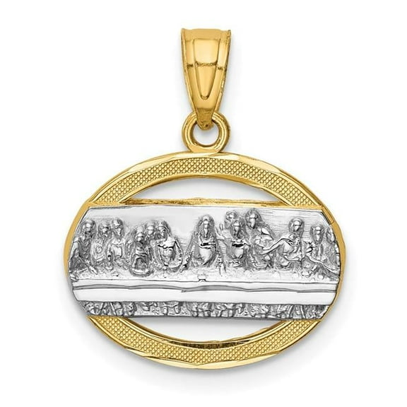 Finest Gold 14K Yellow & Rhodium with The Last Supper Pendant