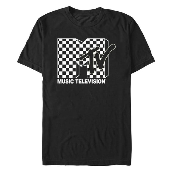 Men's MTV Black and White Checker Logo Graphic T-Shirt