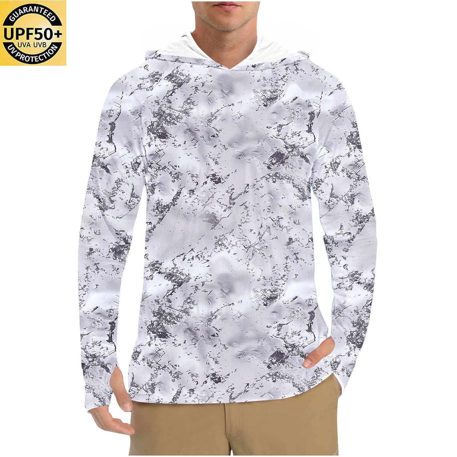 Herren Sonnenschutz-Shirt UPF 50+ Mit Kapuze – Langärmlig, Schnell Trocknend, Für Angeln, Wandern & Outdoor