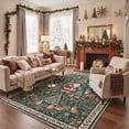 thumbnail image 3 of KUETH 4'x6' Christmas Machine Washable Area Rug, Non-Slip Rugs for Bedroom, Small Living Room and Dining Area, Green, 3 of 7