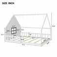 thumbnail image 4 of Bellemave Full Size House Bed Frames, Wooden Montessori Floor Bed with Window, Fence and LED Lights, Solid Wood Full Beds Frame, Easy Assembly Floor Beds, White, 4 of 9