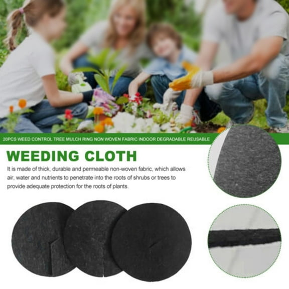 10pcs Degradable Reusable Outdoor Tree Mulch Ring Non Woven Fabric Black Smile Home