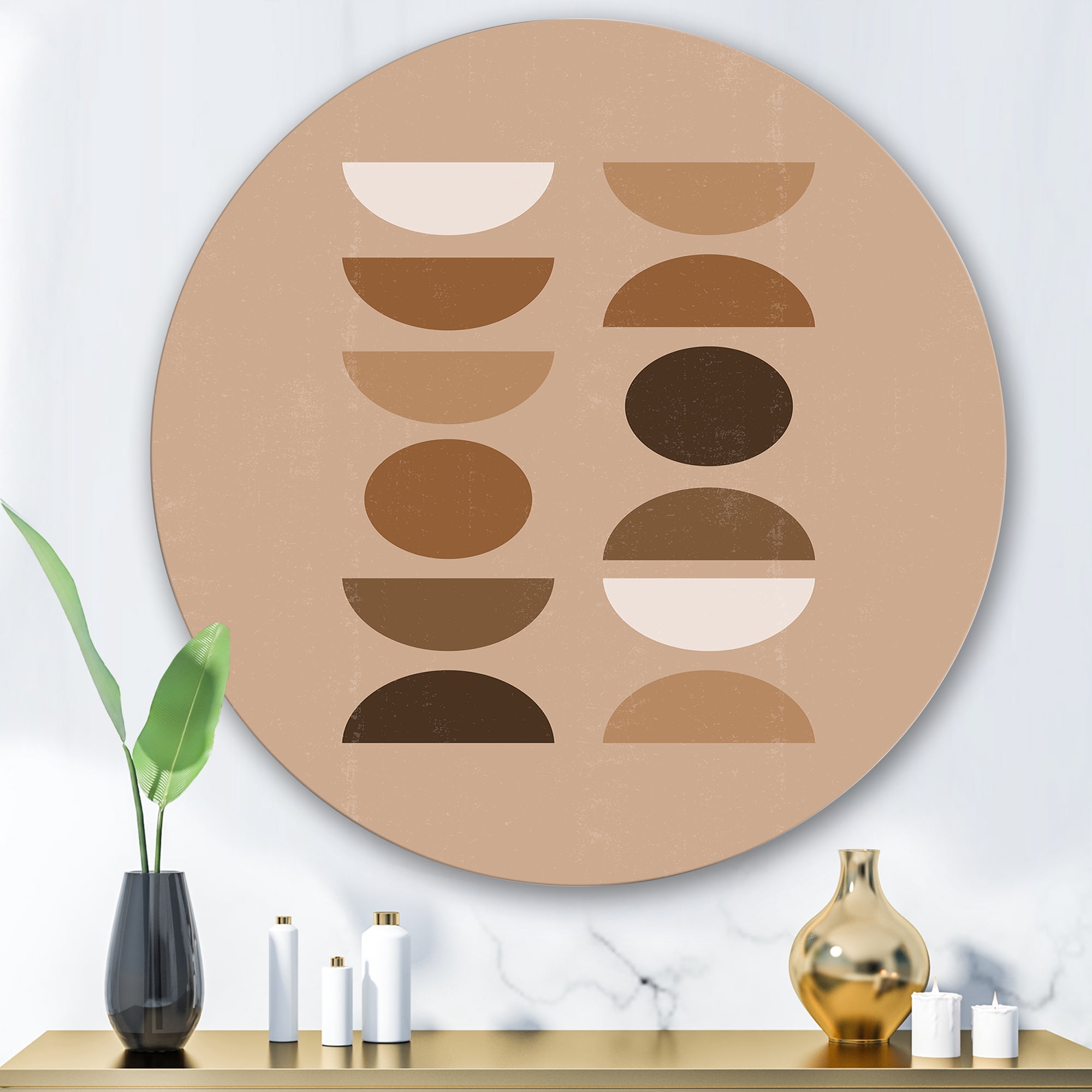 Abstract Moon and Sun Geometric Print II 29 in x 29 in Painting Art Prints, by Designart