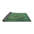 thumbnail image 2 of Ahgly Company Indoor Square Medallion Turquoise Blue Traditional Area Rugs, 3' Square, 2 of 4