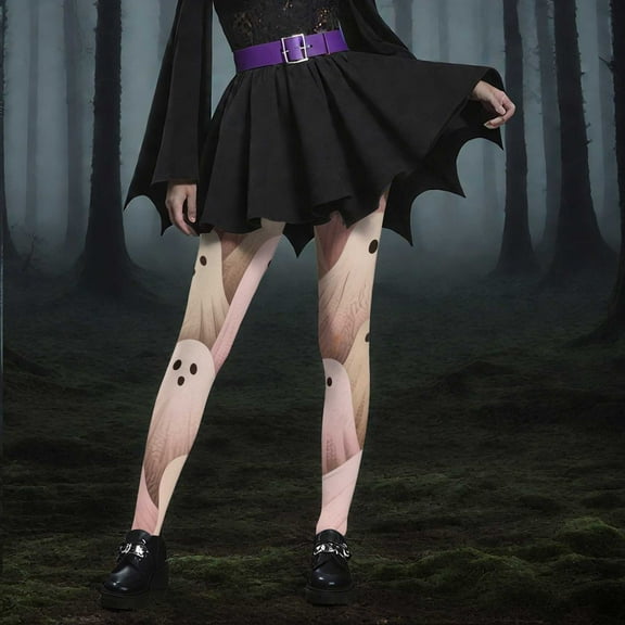 YOIAVAIOY Holiday Leggings for Women Halloween Printed Tights Elastic High Waisted Yoga Pants Fashion Casual Workout Bottom Pink M