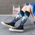 thumbnail image 5 of Yiaed Futuristic Blue Light White Tiger Print Great elasticity Adult Stockings Sports socks for Men and Women, 5 of 6