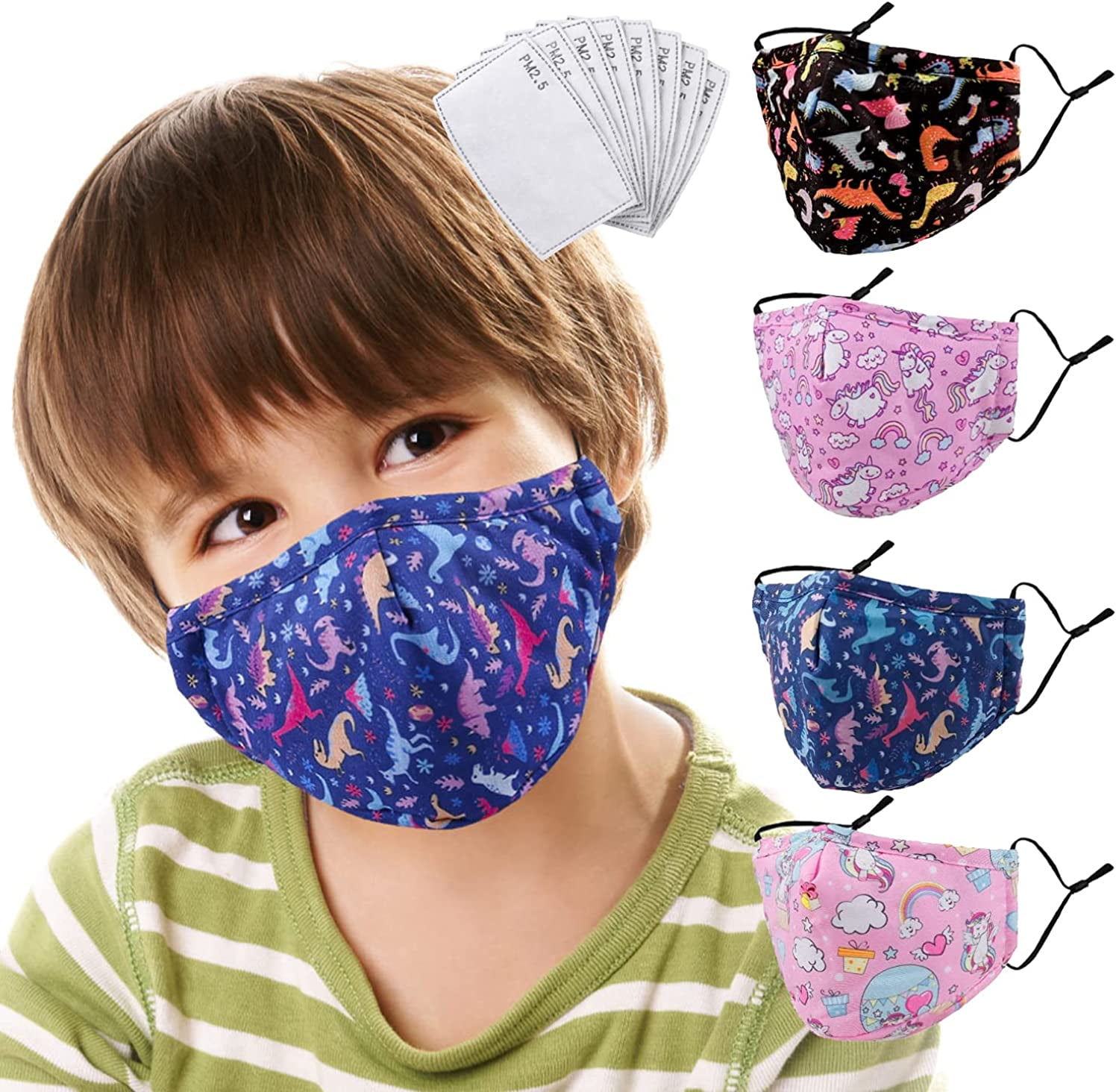 Ewwoe Kids Dust Washable Face Cover Reusable Balaclava Bandanas for Boys Girls Teenage Indoor Outdoor 