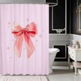 thumbnail image 2 of Erosebridal Glam Satin Bow Ribbon Shower Curtain 72Wx84L for Girls, Romantic Floral Print Waterproof Bathroom Shower Curtain, 2 of 5