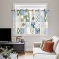 thumbnail image 4 of Spring Floral Checkered Kitchen Curtains Window Panels, Sage Green Daisy Buffalo Plaid Insulated Window Treatment Curtain, Grommet Curtains for Bedroom/Living Room/Bathroom, 2 Piece 52"Wx45"L, 4 of 8