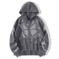 thumbnail image 2 of Women's Hoodie Oversize Gothic Vintage Butterfly Print Zipper Long Sleeve Streetwear Y2K 2026 Fall Trendy Outfits, 2 of 3