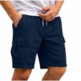 thumbnail image 6 of UAMVSH Men's Cargo Shorts Elastic Waist Drawstring Casual Shorts Summer Outdoor Athletic Work Shorts with Multi Pockets, 6 of 7
