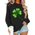 thumbnail image 6 of Xdegoge St Patricks Day Sweatshirts Women Long Sleeve Crewneck Pullover Elegant Four Leaf Clover Themed Print Sweatshirt for Themed Parties, 6 of 6