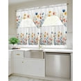 thumbnail image 4 of Spring Floral Swag Valance and Tier Curtains 36'' Length Set, Watercolor Elegant Summer Botanical Light Filtering Kitchen Curtains, Tier Curtain Valances for Bathroom/Living Room/Bedroom/Café, 4 of 6