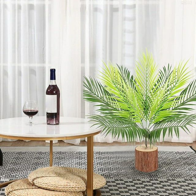 Helechos artificiales de exterior, helechos de plástico, decoración para jardín, porche o jardinera, plantas artificiales de hojas grandes, flores de plástico duraderas, fácil montaje, para