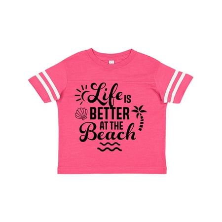 

Inktastic Life is Better at The Beach with Sunshine Seashell and Palm Trees Gift Toddler Boy or Toddler Girl T-Shirt