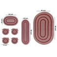 thumbnail image 5 of Better Trends Crecent 7PC Braided Rug Set, Burgundy – Includes 50"x80", 20"x30", 20"x60" Rugs & Four 15" Round Chair Pads, Reversible Indoor Polypropylene Rugs for Living Room, Kitchen, Entryway, 5 of 5