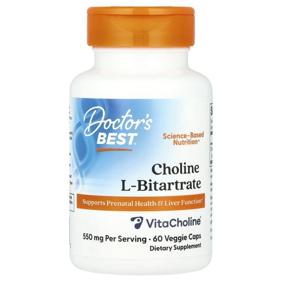Doctor's Best Choline L-Bitartrate, 60 Veggie Caps (275 mg per Capsule)