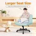 thumbnail image 4 of CQAOE Criss Cross Chair with Wheels, Armless Wide Seat Ergonomic Adjustable Swivel Desk Chair, Comfortable Cross-Legged Task Chair for Home Office, Bedroom, Vanity (Mint), 4 of 8