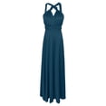 thumbnail image 5 of Afdoent Womens Dresses Elegant Long V Neck Evening Dress Convertible Wrap Way Bridesmaid Gown For Wedding Guest Party Casual Wear Formal Party Dresses, 5 of 6