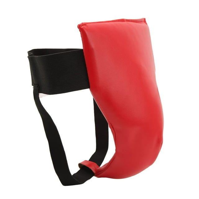 Boxing Groin Guard,Groin Protector For Boxing Kickboxing Training Shock Absorption Ventilated Adjustable Jockstrap Abdominal Guard Red