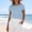 Sky Blue, variant on Women's Summer Solid Color Crew Neck Reversible Button Top, Cotton Linen Short Sleeve Casual Loose Blouse Yellow XXXL