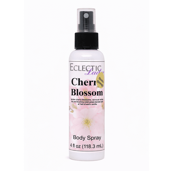 Cherry Blossom Body Spray, Eclectic Lady, Hydrating Mist, Unisex (Double Strength), 4 oz