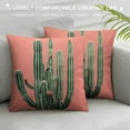 thumbnail image 3 of COMIO  Rustic Farmhouse Throw Pillow Covers Vintage Pink Color Green Cactus Tropical Summer Plants Pillow Case Cushion Cover Decorative Cushion Cover for Sofa Couch Chair, 3 of 5