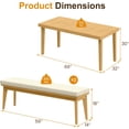 thumbnail image 2 of RoyalCraft Acacia 3 Pieces Patio Dining Set with Dining Table and Bench, All-Weather Wood Bench with Cushions, Modern Outdoor Dining Furniture Set for Lawn, Backyard, Garden, Deck, Beige, 2 of 6