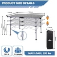 thumbnail image 2 of Mesa de camping portátil Ablazer de 55 x 21,5 pulgadas, ajustable de 58 a 80 cm, 2 of 7