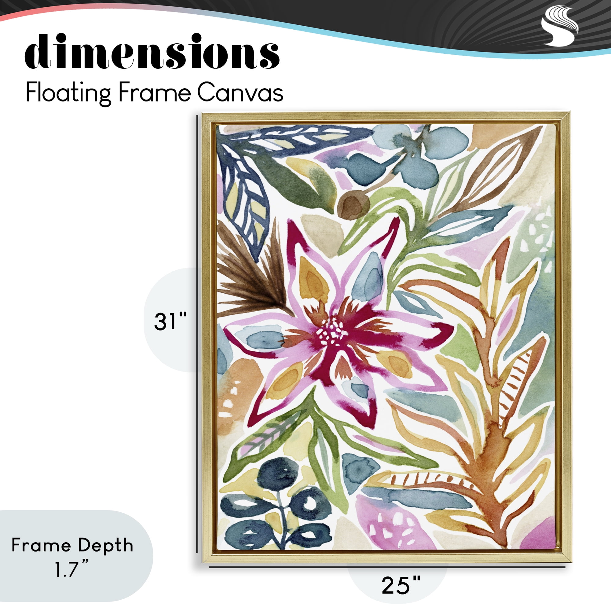 Stupell Industries Vibrant Garden Impressions Gold Framed Floater Canvas Wall Art, design by Lisa Nohren
