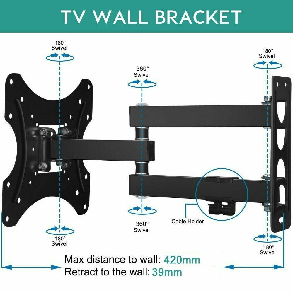 TV Wall Mount Swivel and Tilt Full Motion for Most 32to 55 inch TV Mount up to 44lbs