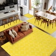 thumbnail image 5 of 4x6Ft Area Rugs Yellow Morocco Non-Skid Rubber Backing Large Rectangle Rugs - Living Room Bedroom Home Office, Geometric Leaf Diamond Lattice Abstract Indoor Floor Mat Carpets Washable Rug, 5 of 9