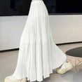 thumbnail image 6 of Efsteb Womens Long Skirts High Waist Pleated Long Skirt Fashion Casual Comfy Solid Color Fall Skirts (White,XL), 6 of 7