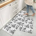 thumbnail image 3 of Black Gray Fruit 2 Pieces Non-Slip Kitchen Mat Set Vintage Plant Nature Botanical Flower Soft Door Mat with Rubber Backing,Dirtproof Rugs for Entrance Doorway 19.7x31.5in+19.7x47.2in, 3 of 9
