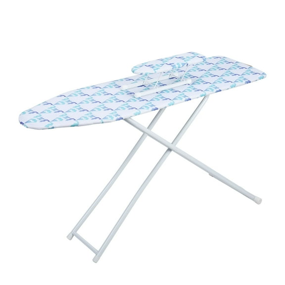 WETS Ironing Board, Iron Stand with Heat-Resistant Cover & Iron Rest, 4 Levels Adjustable Height, 42"x12"