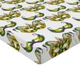 thumbnail image 2 of Ambesonne Mardi Gras Fitted Sheet, Pattern, King Size, Purple Green Yellow, 2 of 3