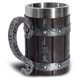 thumbnail image 3 of Yuarrent Copa de bebida de vino de acero inoxidable elegante grabado decorativo vikingo resina antioxidante Home Club Bar taza Drinkware Barra de herramientas, 3 of 6