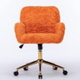 thumbnail image 6 of ENYOPRO Office Chair with Chrome Legs, Ergonomic Teddy Desk Chair Vanity Chair with Wheels, Modern Computer Chair for Home Office,Orange, 6 of 6