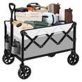 thumbnail image 7 of Collapsible Folding Wagon,Large Utility Wagon Cart Foldable,Folding Wagon Cart with All Wheels,Heavy Duty Garden Cart,Portable Wagon for Shopping Grocery Camping Sports Fishing (Gray/White), 7 of 7