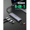 thumbnail image 3 of UGREEN 6-in-1 USB-C Hub 4K HDMI, 3 USB 3.0 Ports, SD/TF Card Reader, USB C Dongle Compatible with MacBook Series, Compatible with iPad, Compatible with iPhone 15 Pro/Pro Max. Silver, 3 of 7